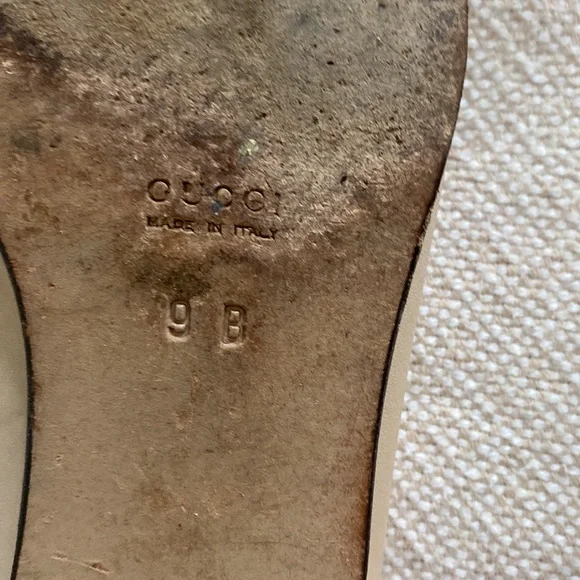 Authentic Gucci cream leather loafers Authentic Size 9 gold Gucci gold preowned - Picture 4 of 4